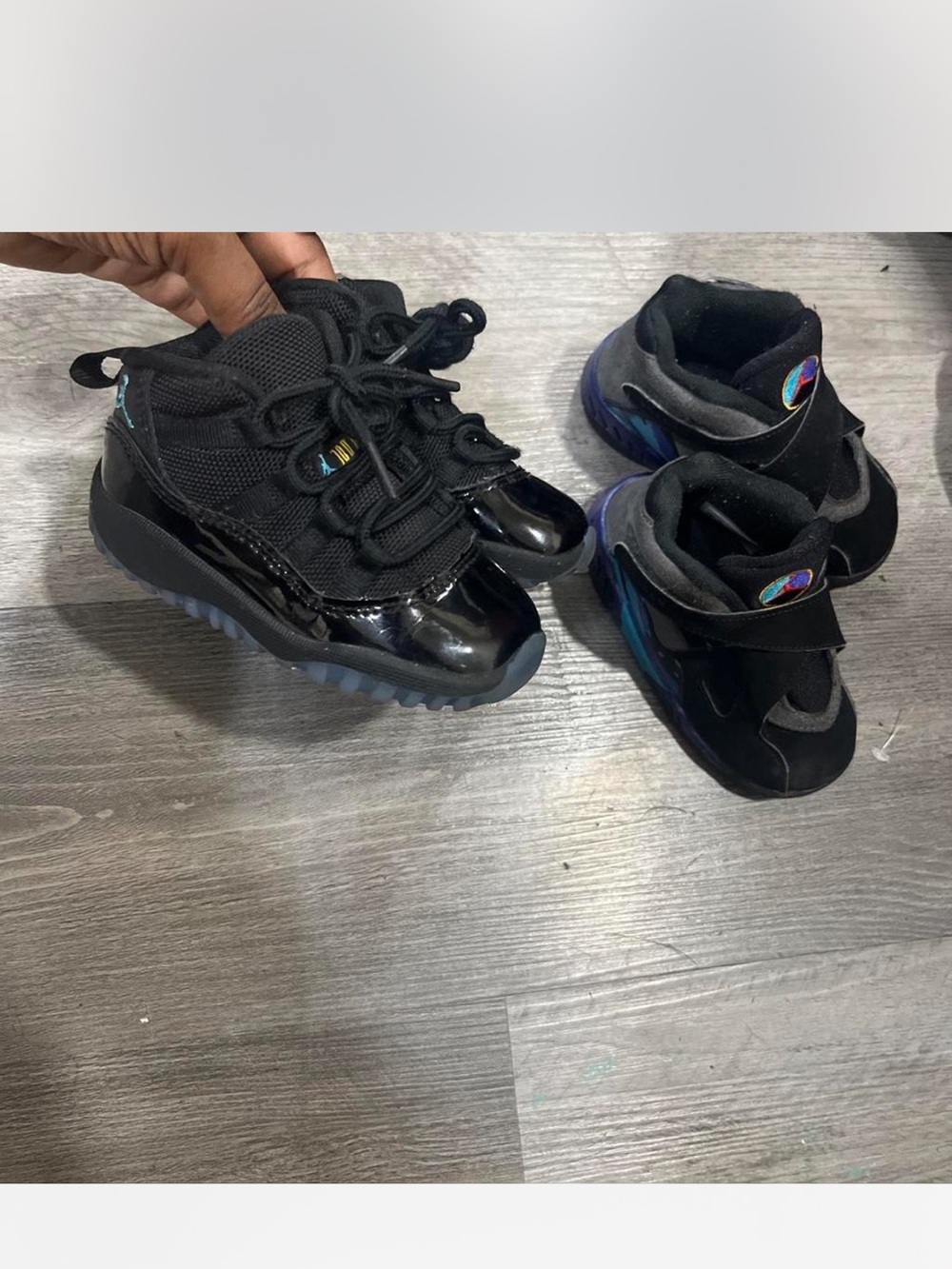Jordan Kids Black Sneakers with Iridescent Accents